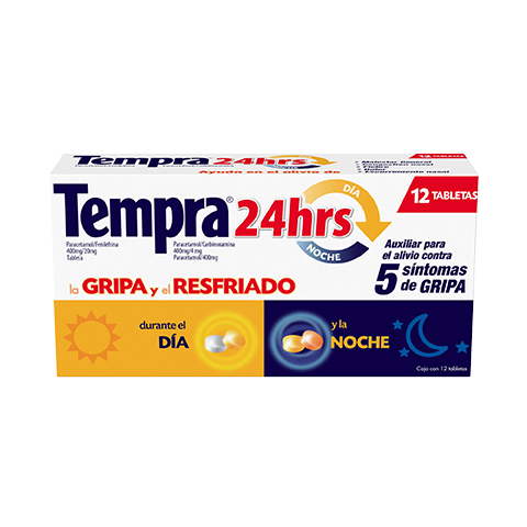 Para el alivio de gripa y resfriado Tempra® 24hrs